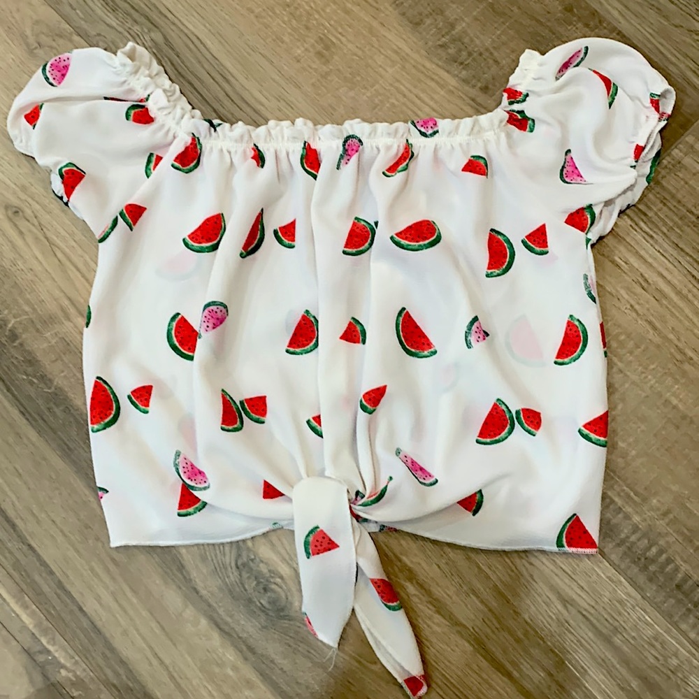 Watermelon Cropped Tie Top